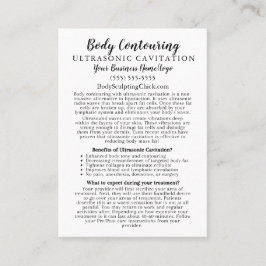 Cartão De Visita Informação sobre Cavações Ultrassônicas Contorno d