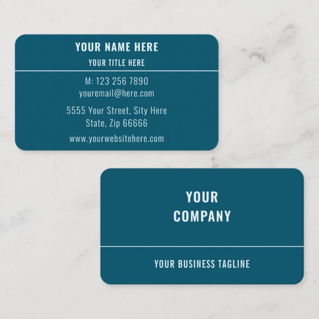 Cartão De Visita Informações completas sobre o endereço do nome com (Frente/Verso)