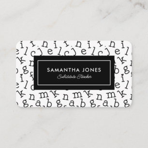 Cartão De Visita Informações de contato do professor substituto do 