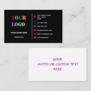 Cartão De Visita Informações de Texto do Logotipo Personalizado Car