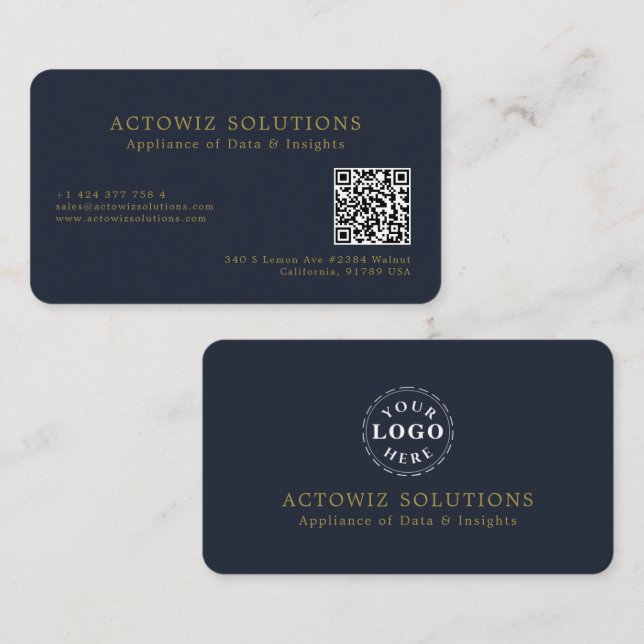 Cartão De Visita Informações editáveis minimalistas profissionais (Frente/Verso)