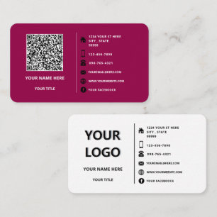 Cartão De Visita Informações sobre o código QR Texto do logotipo Ca