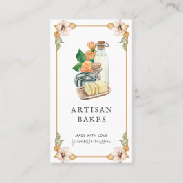 Cartão De Visita Ingredientes de Cozinhar para panificação de aquar