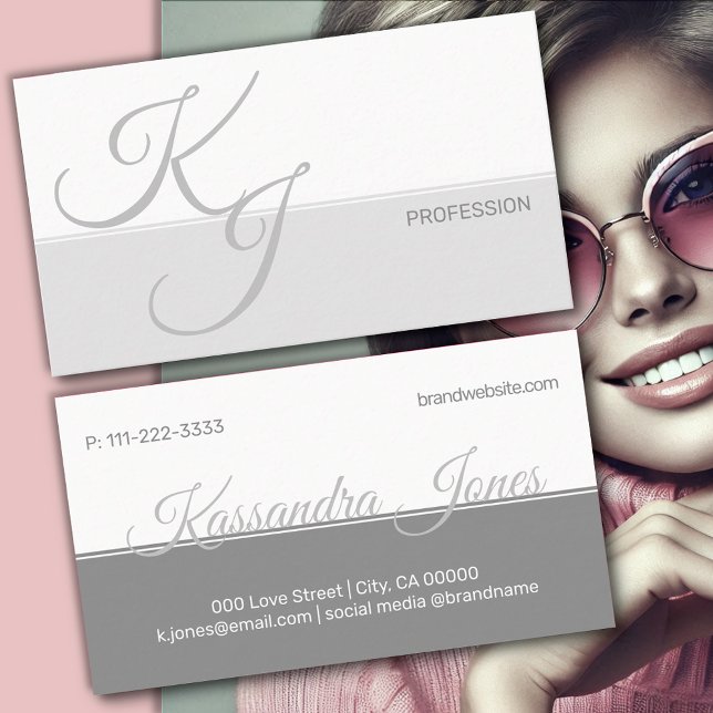 Cartão De Visita Iniciais da Fonte de Letra Mínima do Manuscrito Br (Criador carregado)