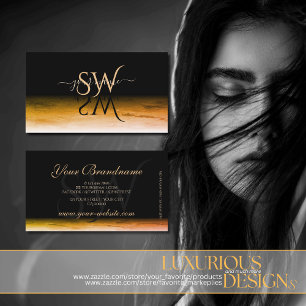 Cartão De Visita Iniciais de fontes de sombra de padrão de mármor