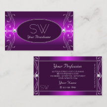 Iniciais de Joias de Ombre Roxo de Luxo Ornamentad