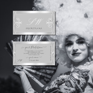 Cartão De Visita Iniciais de Joias Sparkle de Cinzas de Luz ornamen