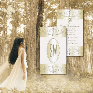 Cartão De Visita Iniciais de Ornamento de Ornamentados Glamorosos D