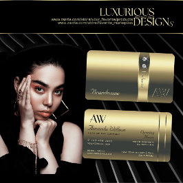 Cartão De Visita Iniciais de Ouros Brilhantes Decorativos Dourados