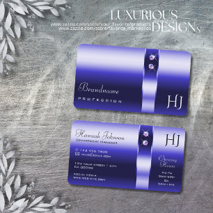 Cartão De Visita Iniciais de Ouros de Shimmering com Gradiente Azul