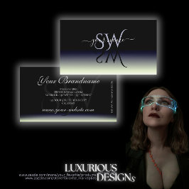 Cartão De Visita Iniciais de Sombra Gradientes Brancos Gradientes A