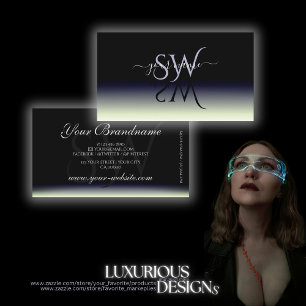 Cartão De Visita Iniciais de Sombra Gradientes Brancos Gradientes A