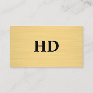 Cartão De Visita Iniciais do Monograma Clássico  Textura Dourada