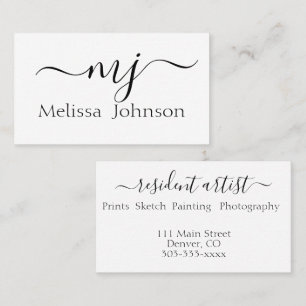 Cartão De Visita Iniciais elegantes