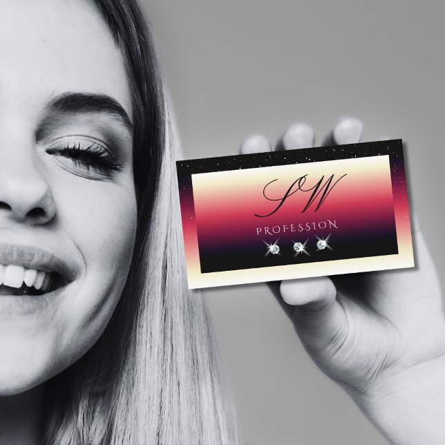 Cartão De Visita Iniciais Gradientes Brancos Gradientes Pretos (Criador carregado)