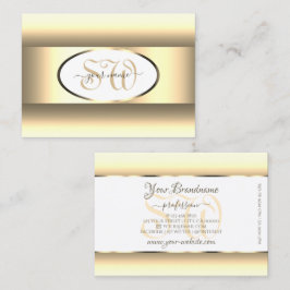 Cartão De Visita Iniciais ombre creme branco com decoração de borda