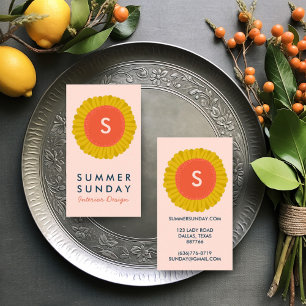 Cartão De Visita Iniciais PERSONALIZADOS Da Flor De Girassol