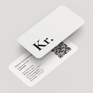 Cartão De Visita Iniciais simples de monograma Logotipo branco Mode