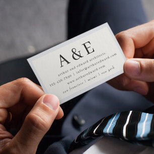 Cartão De Visita Iniciais Simples de Stripes de Vintagem Retroativa