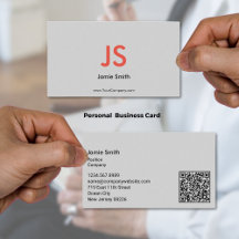 Iniciais Vermelhas sofisticadas Código QR Preto e 