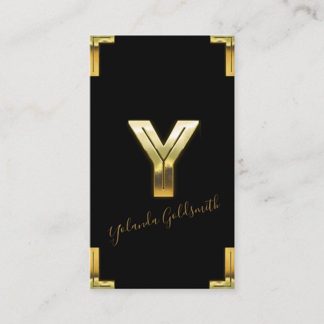 Cartão de Visita Inicial e Bordas em Ouro Y (Frente)