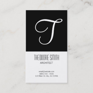 Cartão de visita inicial preto & branco