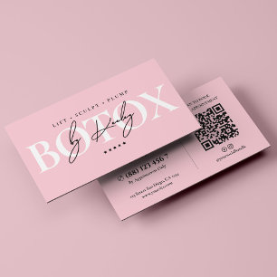 Cartão De Visita Injetor de Botox Estético MedSpa Rosa Pastel
