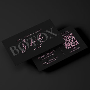 Cartão De Visita Injetor de Botox Mínimo Aesthetic MedSpa Rosa Pret