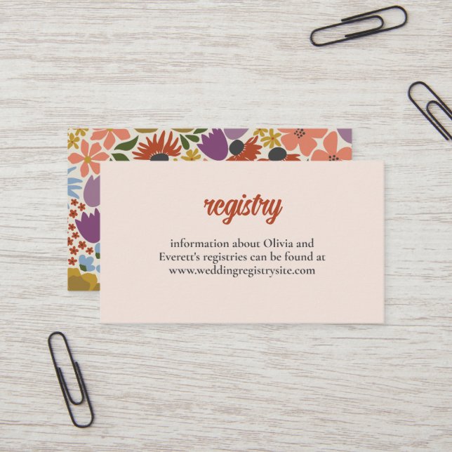 Cartão De Visita Inserir Chá de panela Floral (Frente/Verso In Situ)