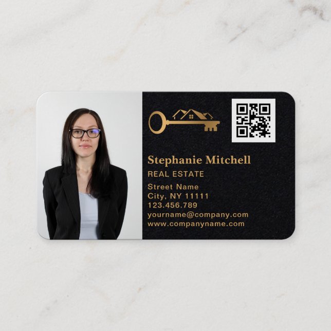 Cartão De Visita Inserir Código QR do House do Realtor de Imóveis d (Frente)