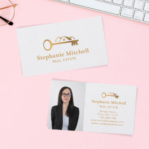 Cartão De Visita Inserir Elemento de Chave do Imobiliário de Foto 