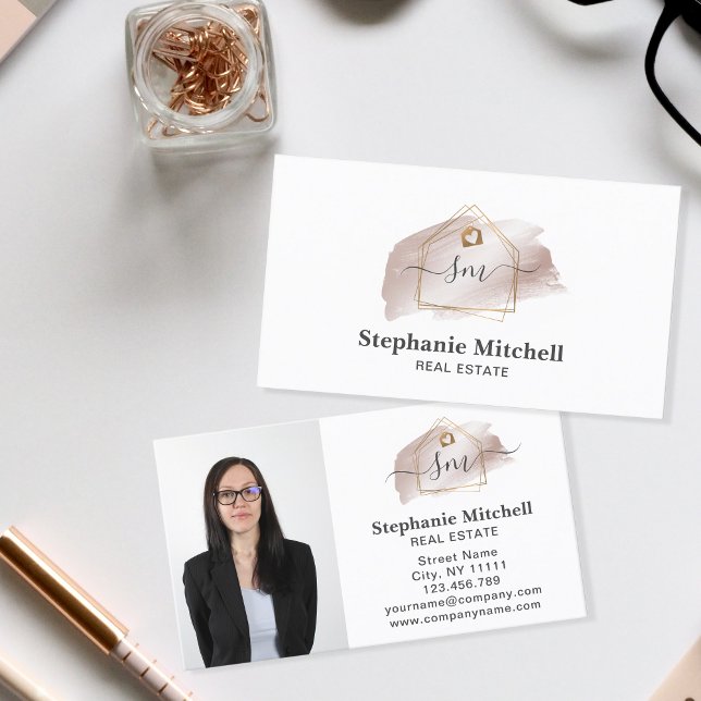 Cartão De Visita Inserir Elemento de Chave do Imobiliário de Foto D (Criador carregado)