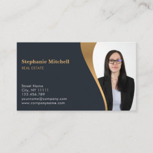 Cartão De Visita Inserir Foto Adicionar Agente Imobiliário modelo