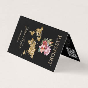 Cartão De Visita Inserir Foto do Mapa Mundial do Viagem Agent Passp