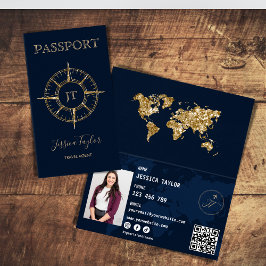 Cartão De Visita Inserir Foto do Mapa Mundial do Viagem Agent Passp