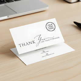 Cartão De Visita Inserto de Embalagem de Agradecimento Minimalista 