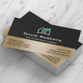 Cartão De Visita Inspeção domiciliar Imóveis Pretos e Dourados Mode