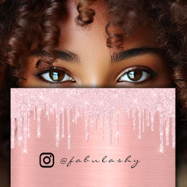 Cartão De Visita Instagra Logotipo Mídia social Rosa Blush Drives M