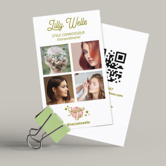 Cartão De Visita Instagram 4 Foto de Mídia Social, Código QR Branco