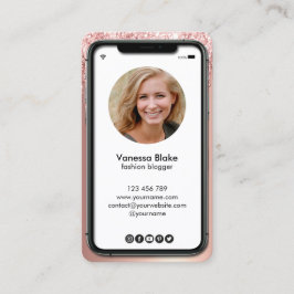 Cartão De Visita Instagram blogueiro do iPhone Instagram rosa gold 