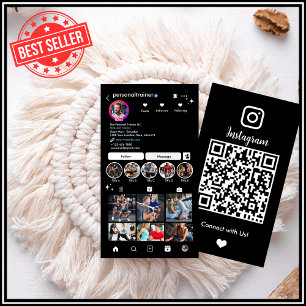 Cartão De Visita Instagram Conecte com o Pessoal do Treinador de Ma