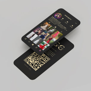 Cartão De Visita Instagram Dourado Bridal Boutique Black Bridal Mod