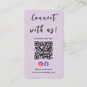 Cartão De Visita Instagram Facebook, Qr Code, se conecta a nós, Rox