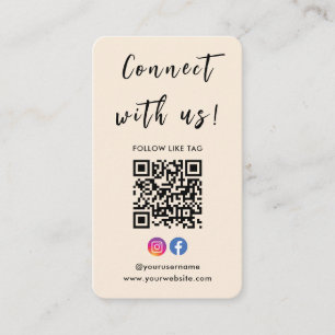 Cartão De Visita Instagram Facebook, Qr Code, se conecta conosco Bo