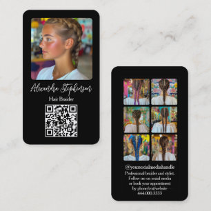 Cartão De Visita Instagram Foto Salão de Cabelo Trança Francesa Tra