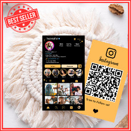 Cartão De Visita Instagram Hair Stylist Peach Código QR de Pêssego
