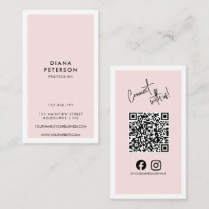 Cartão De Visita Instagram minimalista Código QR de Mídia Social do