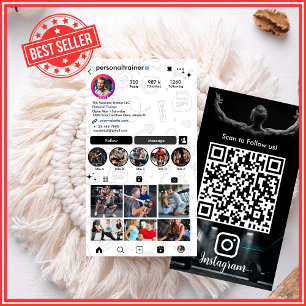 Cartão De Visita Instagram Pessoal do Treinador de malhações Modern