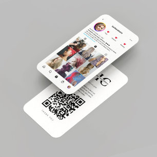Cartão De Visita Instagram QR de Hairstylist de Salão de Bela Moder