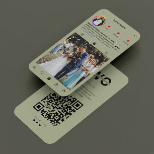 Cartão De Visita Instagram Sage do Organizador de Casamento Moderno